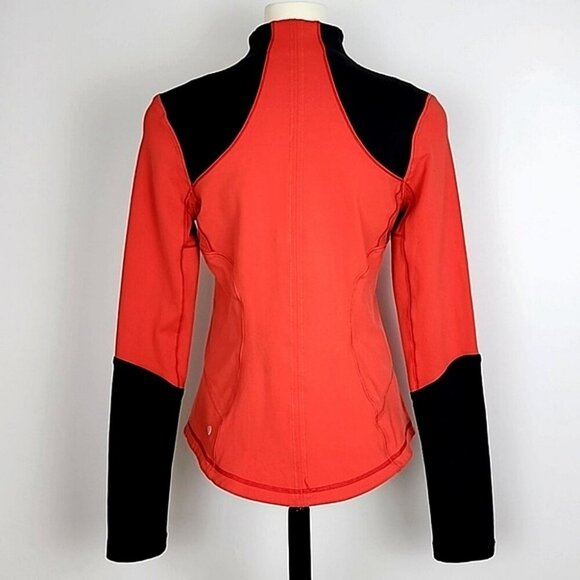 Lululemon Forme Jacket Brushed Love Red Deep Coal Stretch Size 10 - Picture 4 of 16